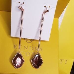 Kendra Scott Charmian Gold Drop Earrings Purple